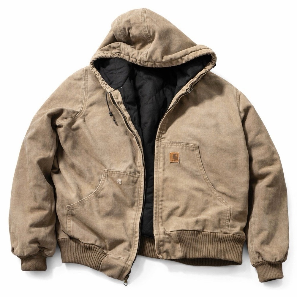 Carhartt J130 Desert Duck Jacket XL Hooded Quilt Lined Workwear
